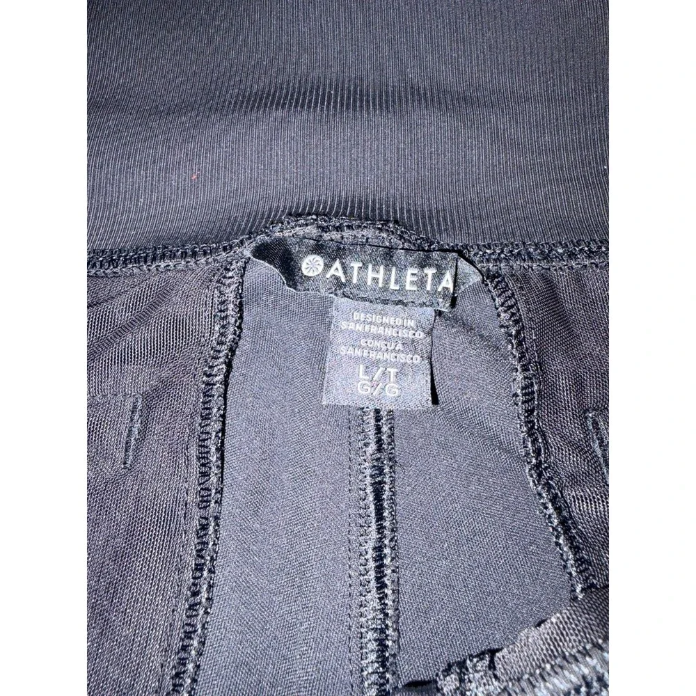 Athleta Women’s Black Jogger Pants Size L Tapered Zip Pockets Athletic
